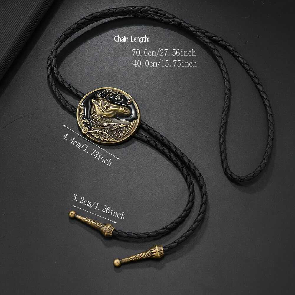 3439 Horse Head Bolo Tie Native American Horse Bola Tie Vintage Bolo - Picture 5 of 7